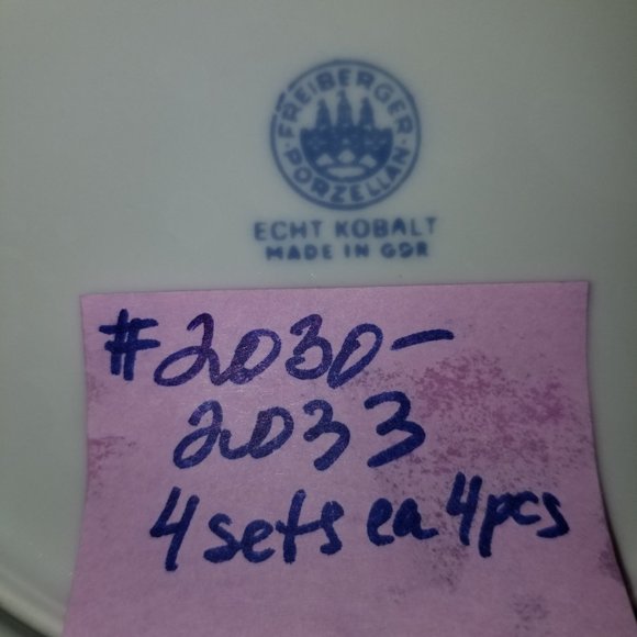 2033 Collectible 4 pc Tea Cup Freiberger Porzellan - Picture 6 of 7